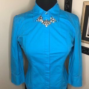 Dynamite Bright Blue/Turquoise 3/4 length Dress Shirt (Medium)